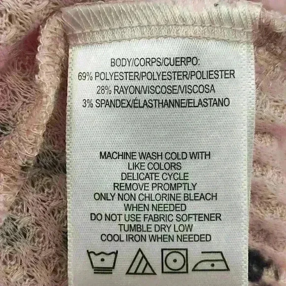 MNY‎ Marc New York Performance Medium Waffle Weave Soft Pink Long Sleeve Top - Picture 12 of 12